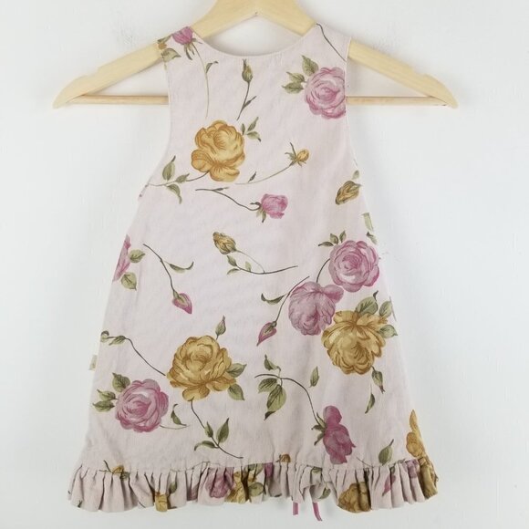 CREME de la Creme Dress Girls Toddler 2T Pink floral‎ corduroy A-line Tank Lined - Picture 6 of 7